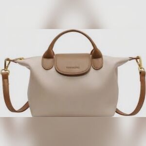 Beige and Brown Crossbody bag Shoulder Purse in PU Leather NEW